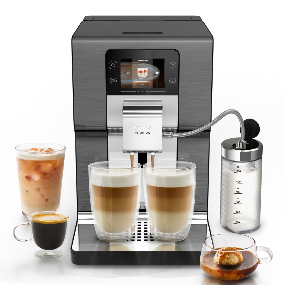 KRUPS Intuition Experience Hot&amp;Cold, Machine espresso automatique, 36&nbsp;recettes, KRUPS EA879NE0