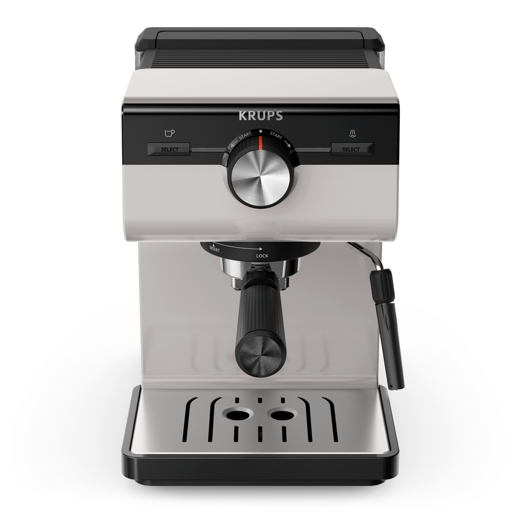 KRUPS Authentic, Machine espresso manuelle, Gris clair, KRUPS XP381B10