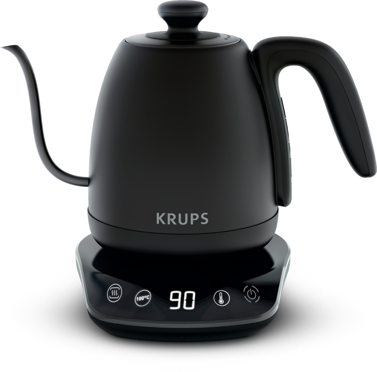 KRUPS Bouilloire, Col de cygne, 8 réglages de température, Noire, KRUPS BW923810