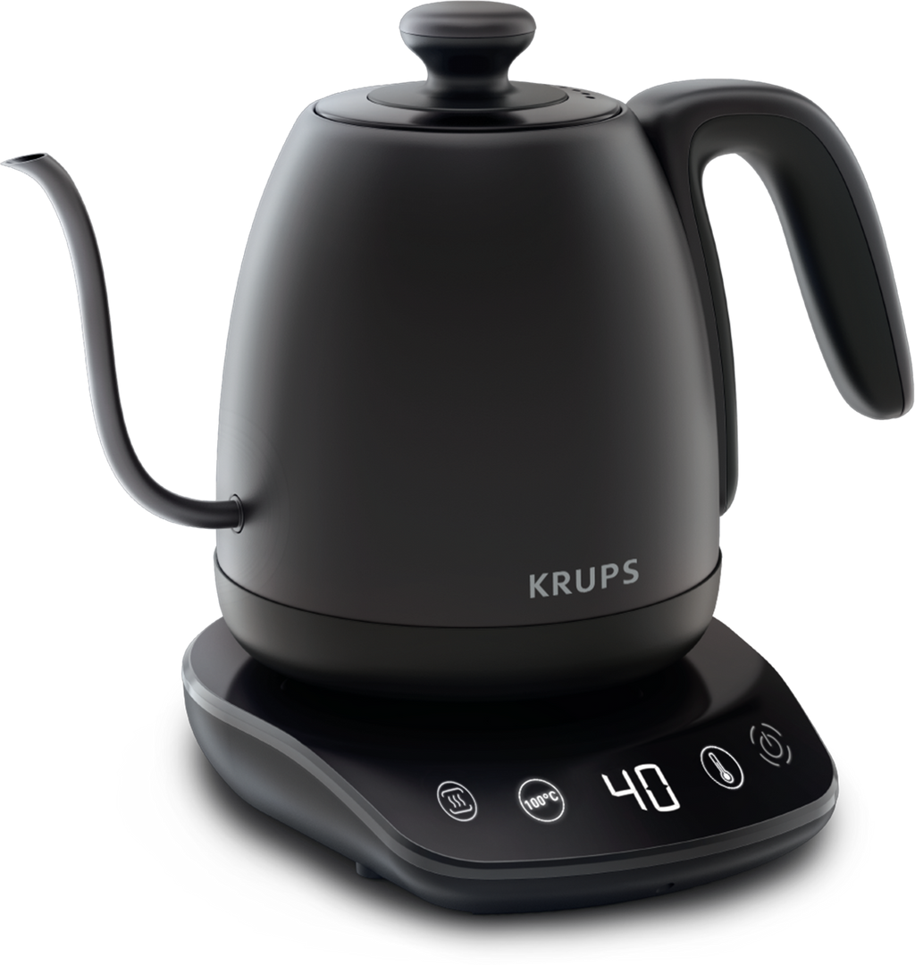 KRUPS Bouilloire, Col de cygne, 8 réglages de température, Noire, KRUPS BW923810