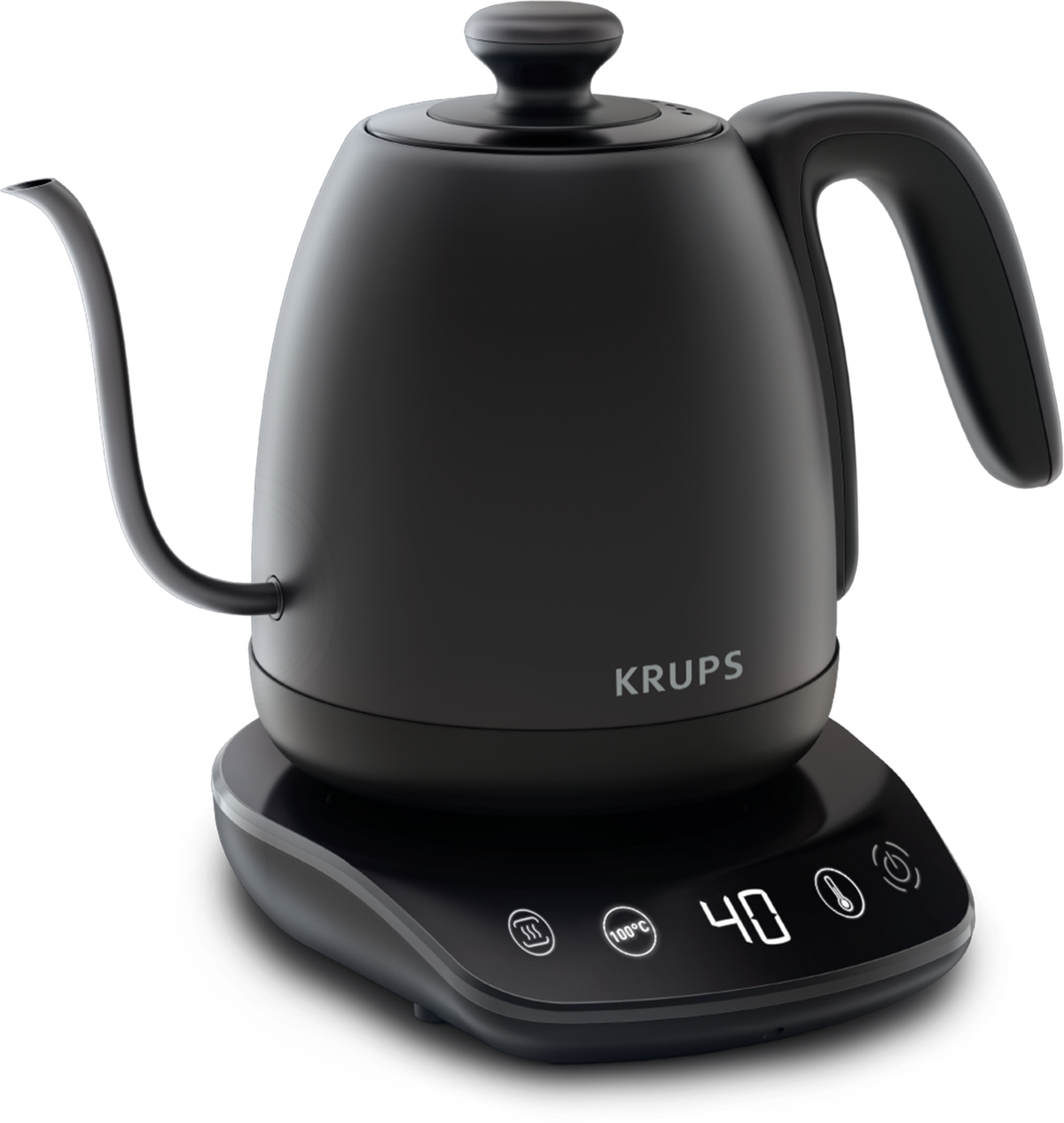 KRUPS Bouilloire, Col de cygne, 8 réglages de température, Noire, KRUPS BW923810