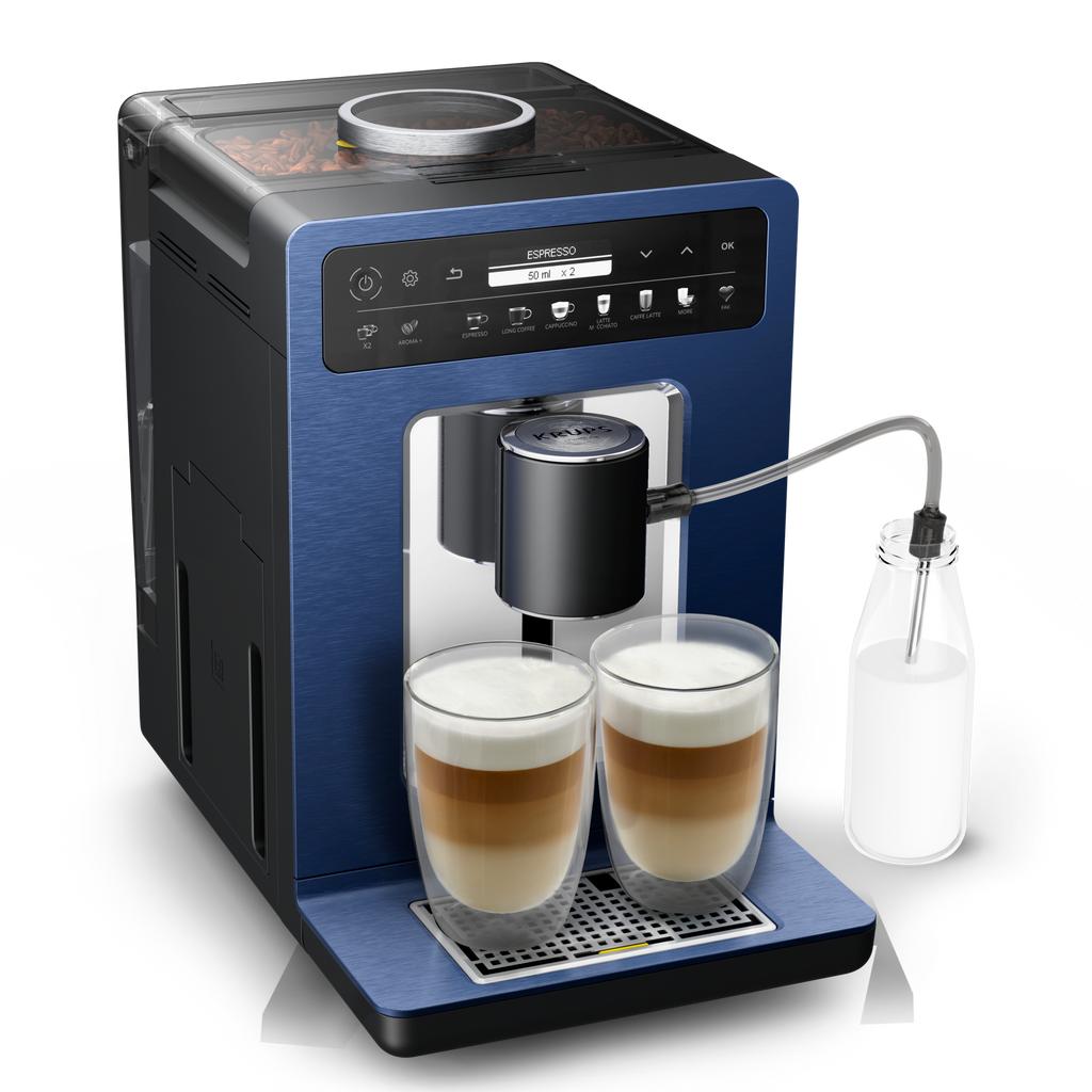 KRUPS Evidence by Wilmotte, Machine à café à grains, 12 recettes café et latte, KRUPS EA89W410