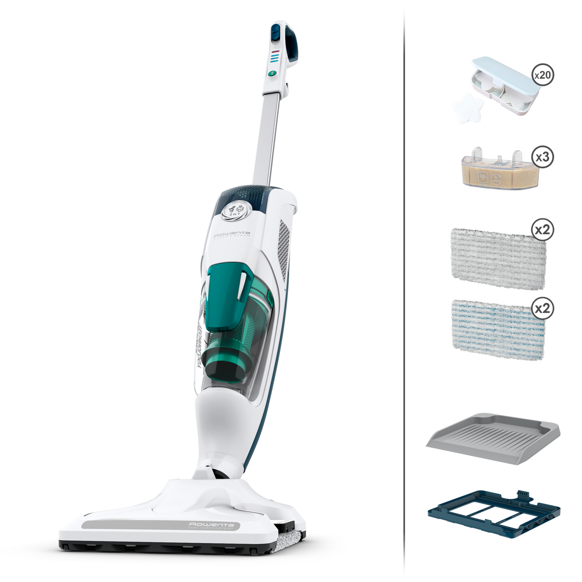 Clean &amp; Steam Revolution, Nettoyeur Vapeur, 2-en-1, Tous Types de Sols, Diffuseur