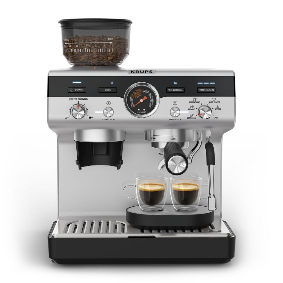 KRUPS Precision, Machine Expresso Manuelle avec moulin, 30 Niveaux de mouture, 15 Bars, KRUPS XP801T10