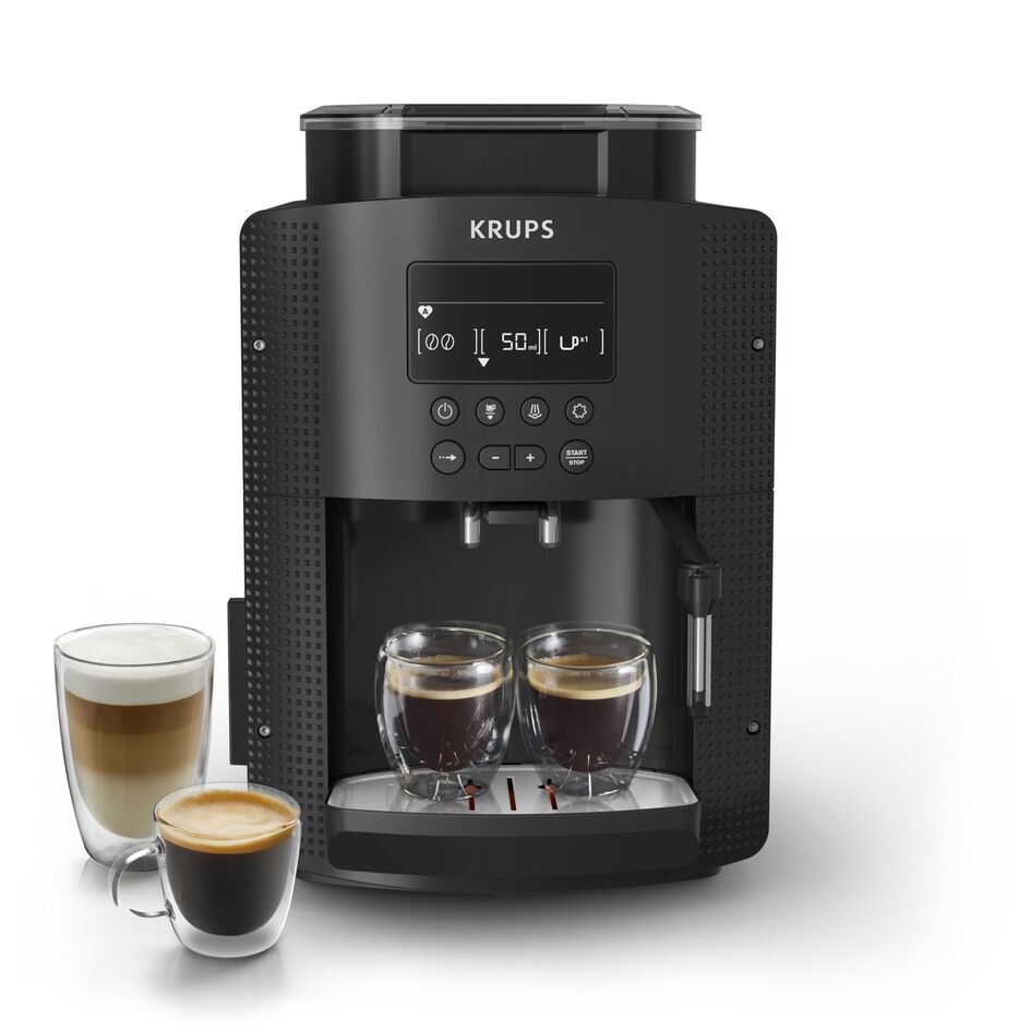 KRUPS Essential, Machine à café à grains, Ecran LCD, Buse vapeur pour cappuccino, KRUPS EA815070