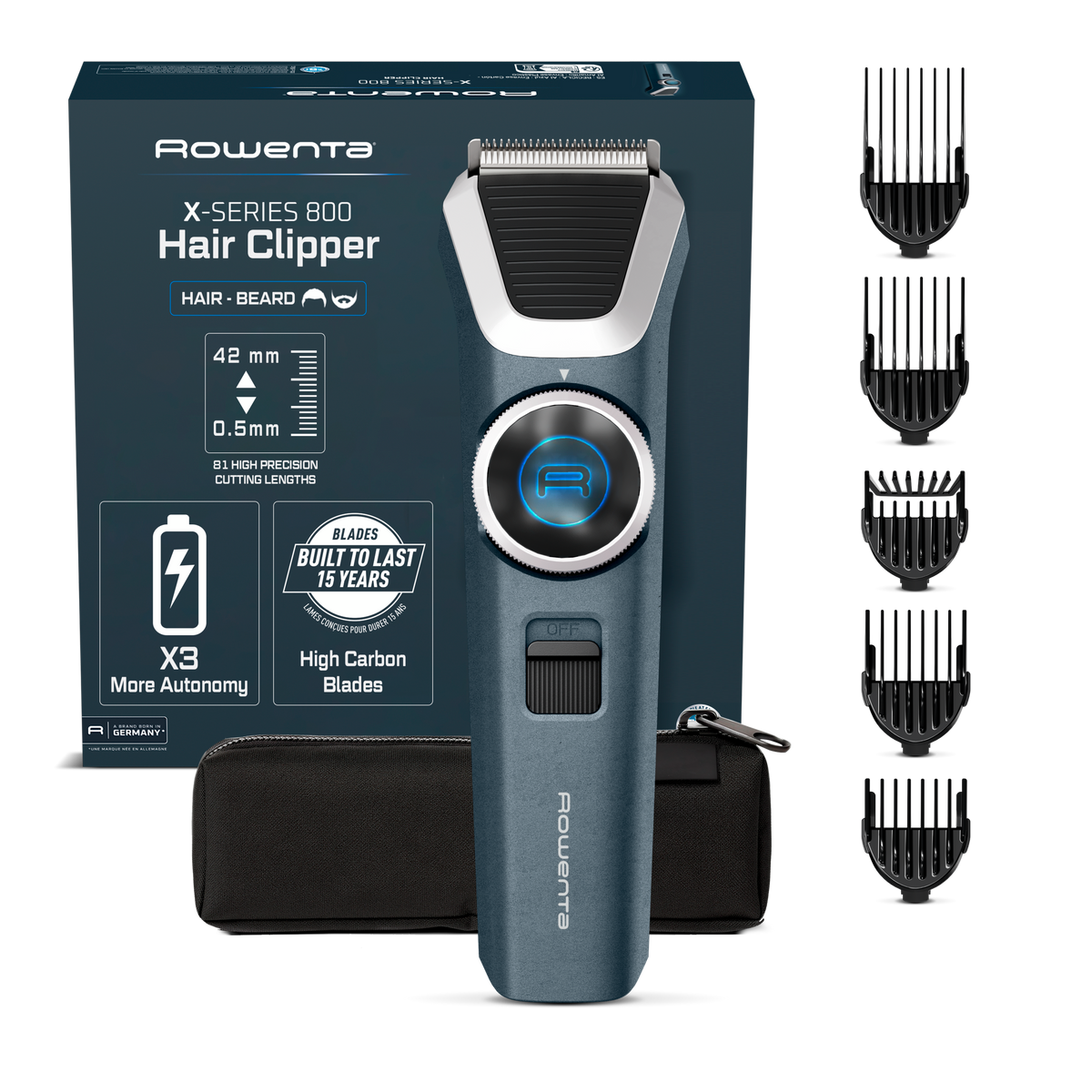 X Series 800, Tondeuse Cheveux, Lames carbone, Technologie d'auto-affûtage